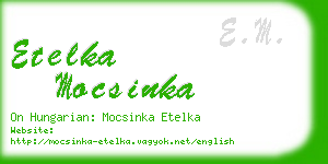 etelka mocsinka business card